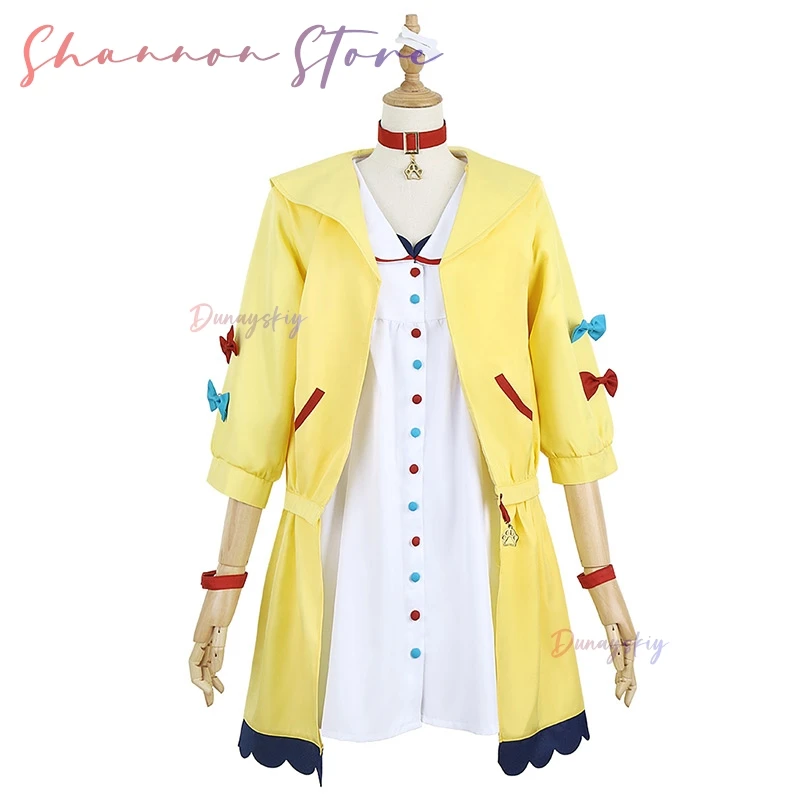 أنيمي Inugami Korone تأثيري كوسبفريه المرأة فستان لطيف معطف الزي الرسمي مجموعة اكسسوارات هالوين كرنفال ملابس الحفلات