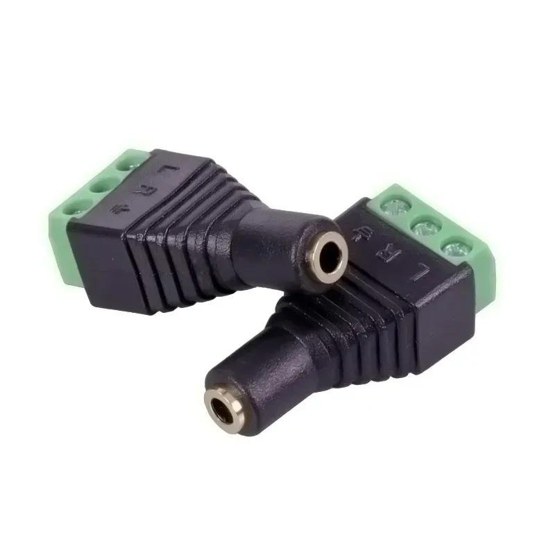 1pc 3.5mm Jack Video AV Balun 3.5mm stereo female to AV Screw Terminal Stereo jack 3.5 mm female 3 pin Terminal Block Plug