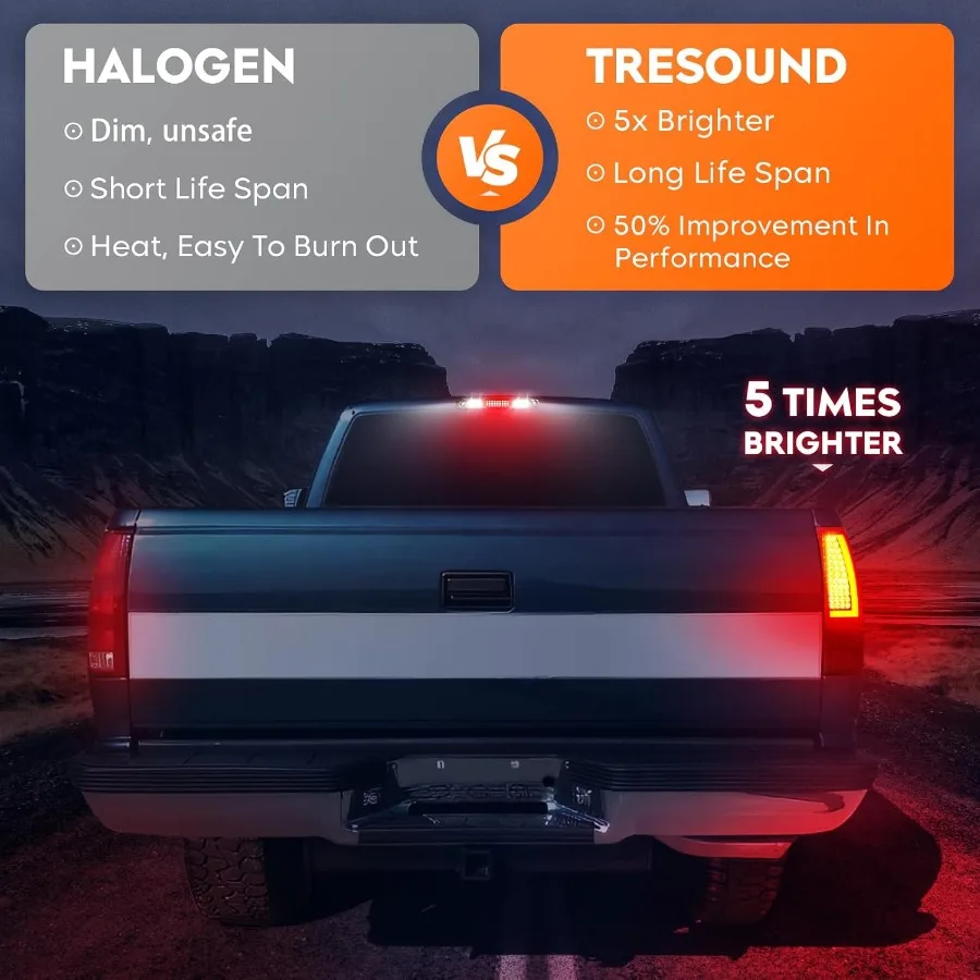 LED Rear Tail Light with Third Brake Lamp for Chevrolet Silverado 1500 2500 9902 1500HD 2500HD 0102 and GMC Sierra 1500 2500 99