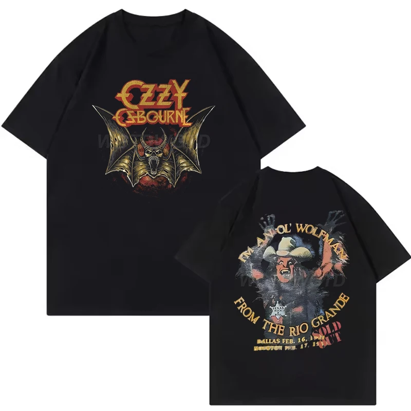 

Рубашки Heavy Metal Rock Ozzy Osbourne для мужчин и женщин, летняя футболка с коротким рукавом Ozzy Osbourne, винтажные футболки в стиле хип-хоп для мужчин