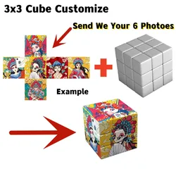 MOQ 1pcs Custom 3x3 Magico Cubo Personalized Magic Cube 3x3x3 Photos Logo Advertising 3by3 Frame Puzzles Toys