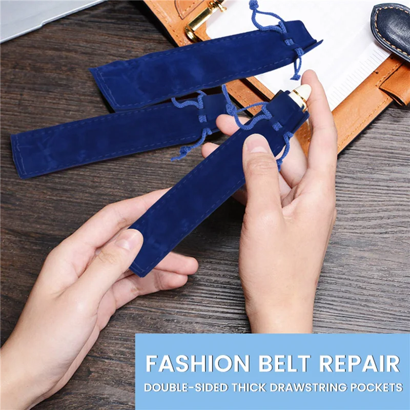 50 Uds. Estuche para bolígrafos de terciopelo azul, funda para bolígrafo individual, estuche para lápices