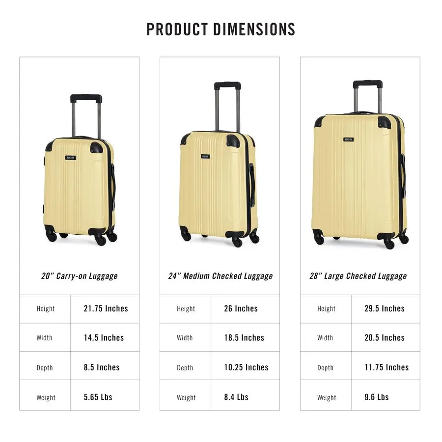 オブ バウンズ 軽量ハードシェル4輪スピナー荷物、ペールバナナ、20インチ機内持ち込み