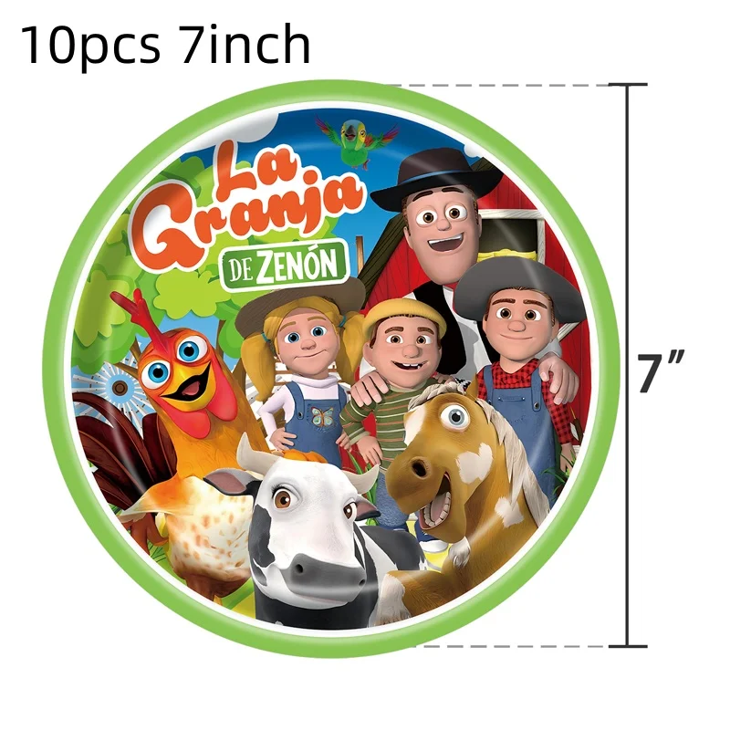 Bauernhof Geburtstag Dekoration Tier Thema Geburtstag Party Liefert Set Geschirr Ballon Platte Tasse Serviette Tischdecke Für Kid Party – Detail 1