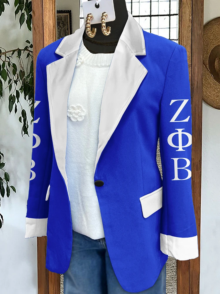 เสื้อเบลเซอร์พิมพ์ลาย Zeta Phi Beta Sorority