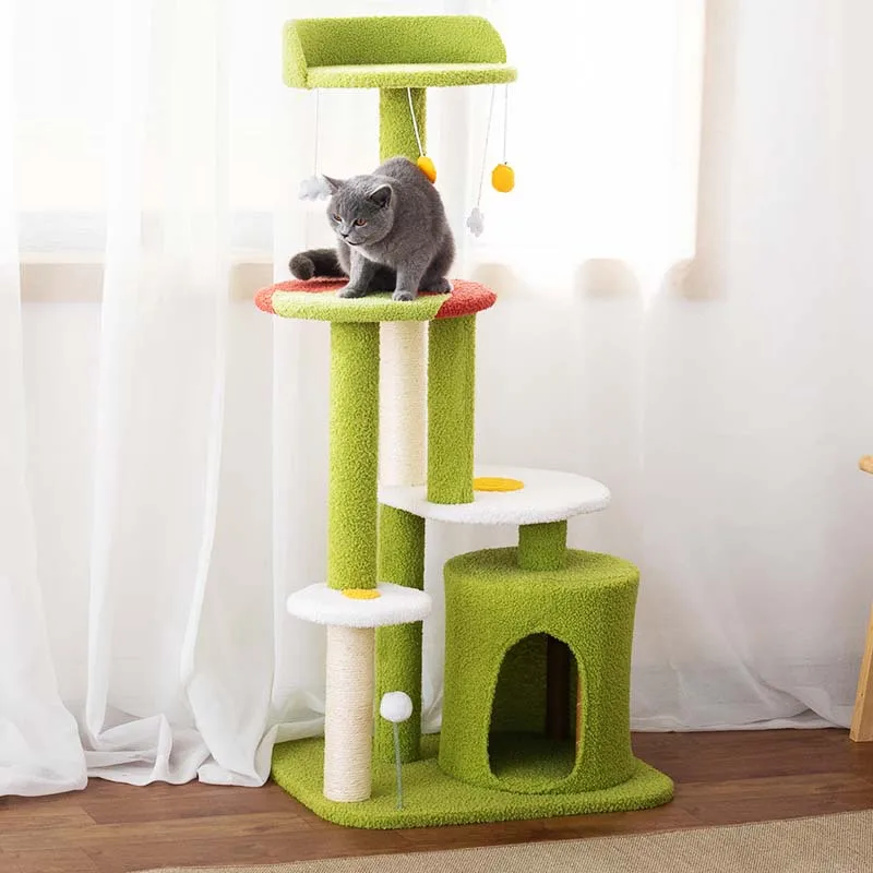 

Cat Climbing Frame Integrated Cat Tree Tower Nest Through Sky Column Sisal Wear Resistant Pet Toys Jumping Cat Supplies