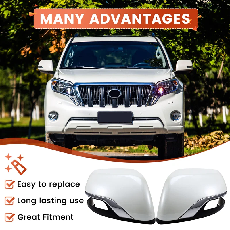 

Car Left Right Rear Mirror Cover Shell For Toyota Land Cruiser 200 2008-2021 Land Cruiser Prado 150 2010-2021
