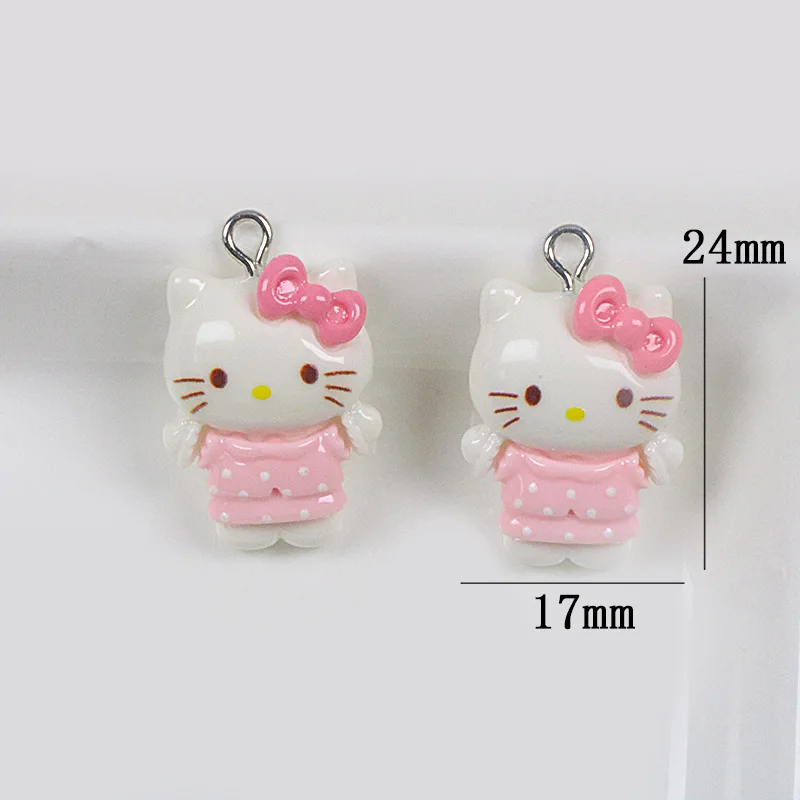 Sanurgente-Petit Pendentif en Résine Brillante, Mignon, Hello Kitty, Mélodie, Bricolage, Accessoires de Bijoux, Dessin Animé, Fermeture Éclair, Construction, Matériaux Faits à la Main