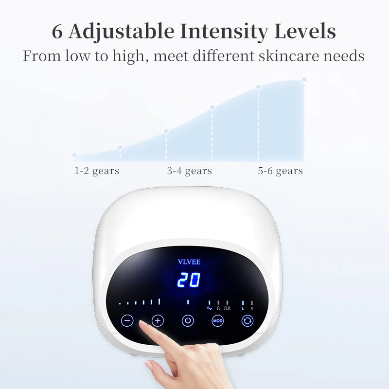 VLVEE Urządzenie Kosmetyczne Ultradźwiękowe 2w1 do Twarzy i Oczu, Instrument do Profesjonalnego Czyszczenia i Masażu Ciała, Do Salonów Kosmetycznych SPA
