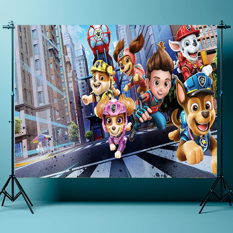 

Щенячий патруль, мощный фильм, день рождения, мультяшный фон, деко, баннер, детское шоу, индивидуальный фон для фотосъемки Рокки Маршалла