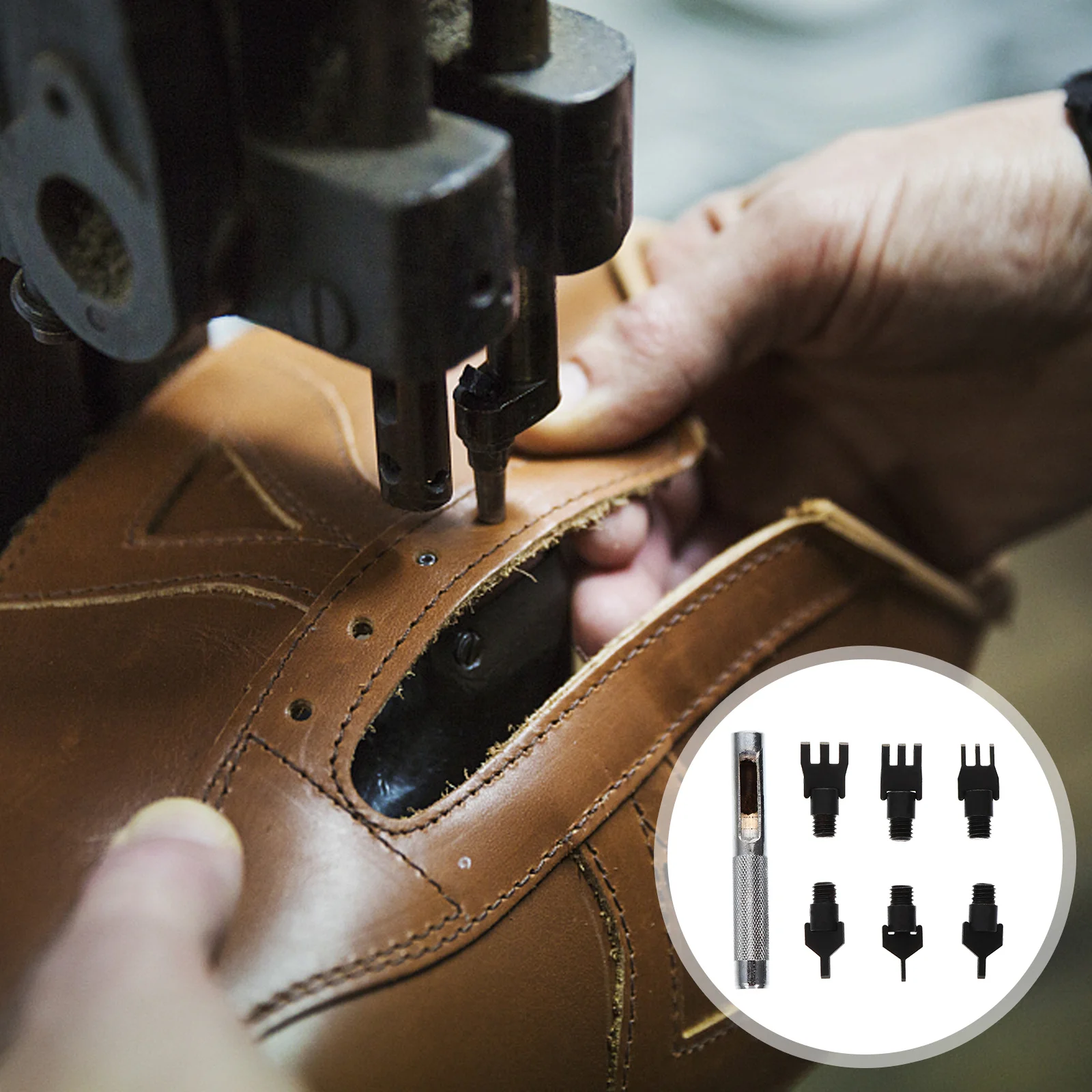 1 set 1 Set Durable Craft Tool 3 Prong Hole Punch Kit For Stitching Diy Belt Wallet Bag Making Hole Chisel Set