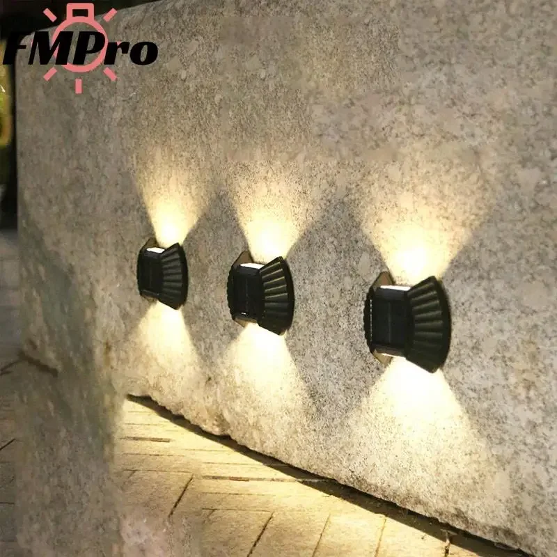 Solar Wall Light 2/8LED Waterproof Solar Light Wall Stair Aisle Wall Light Yard Luminous Wall Washer Outdoor Garden Decoration