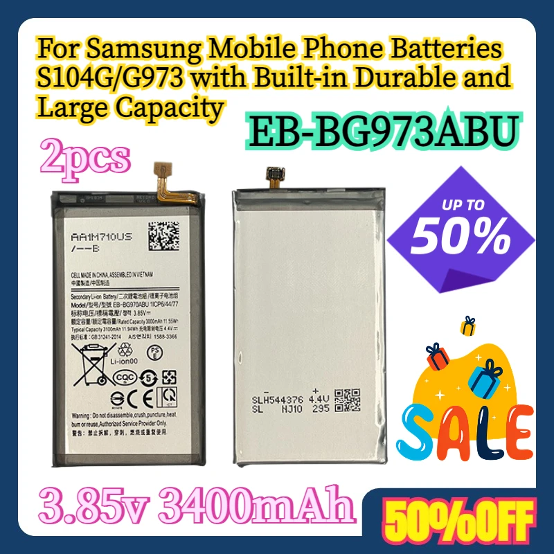 

2pcs For Samsung Mobile Phone Batteries S104G/G973 with Built-in EB-BG973ABU Durable and Large Capacity 3.85v 3400mAh