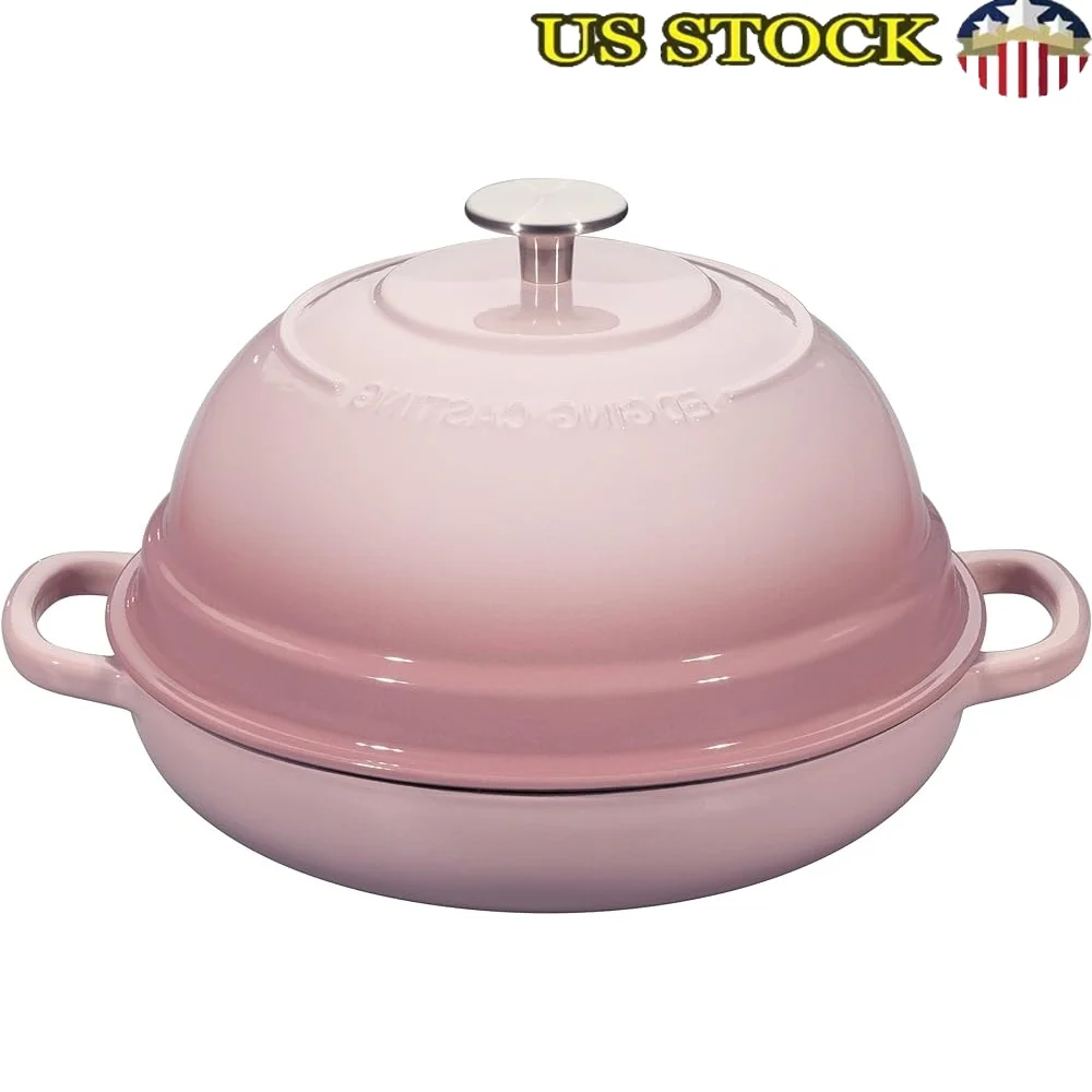 

Эмалированная чугунная голландская духовка, горшок для хлеба с крышкой, круглая кухонная посуда для выпечки на ударе, термостойкая посуда для шеф-повара, незаменимая