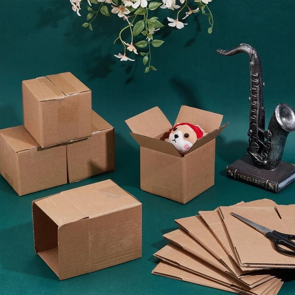 12pcs Shipping Boxes Small Business Packaging Supplies Brown Corrugated Cardboard Boxes Mailing Boxes for Packing