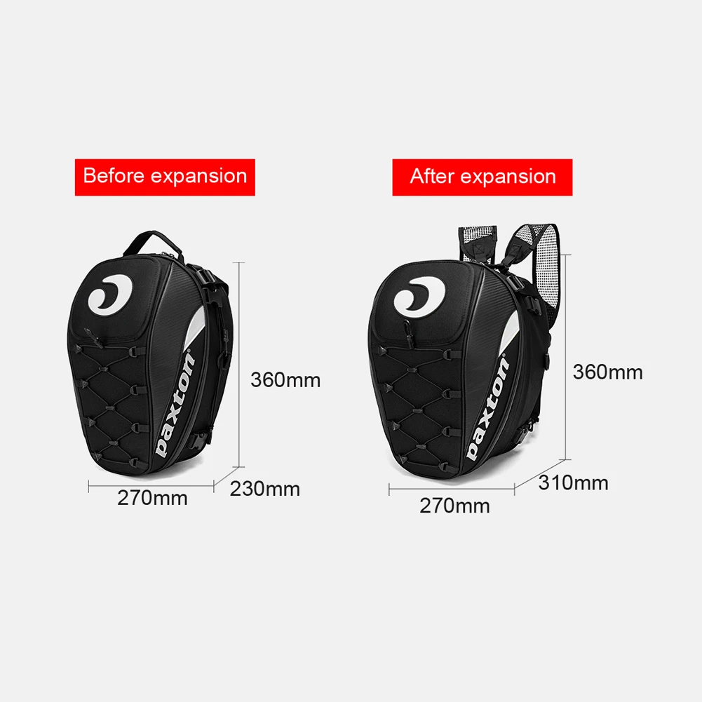 Dual Use Waterproof Helmet Bag Motorcycle Tail Bag 30L-40L Box Rear Seat Bag Large Capacity Rider Backpack Motorbike Accessories