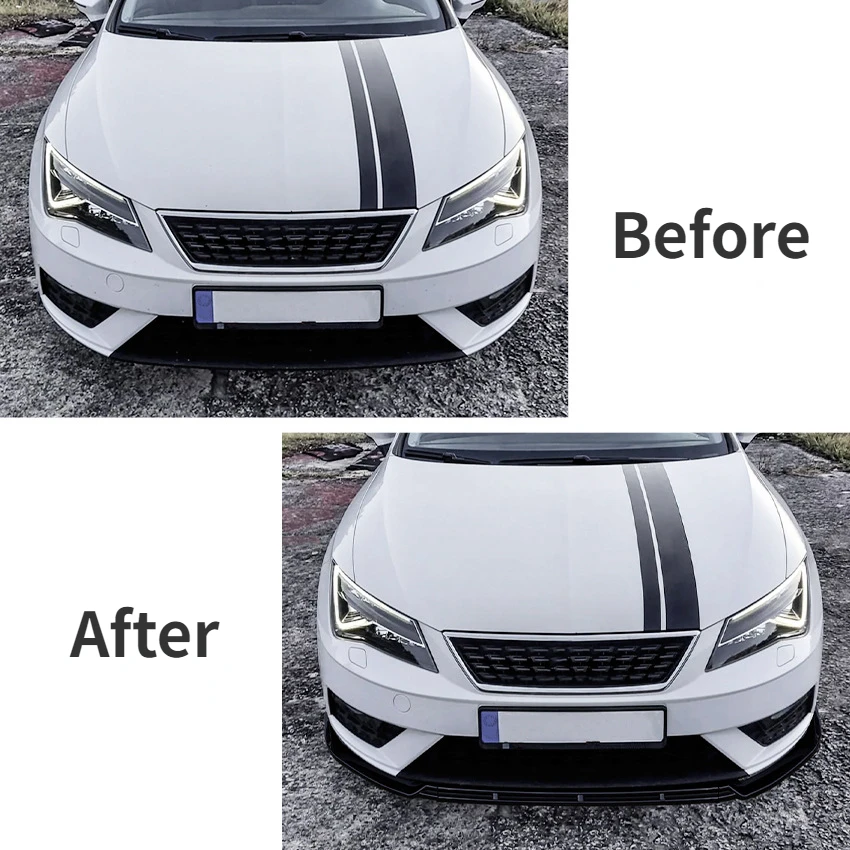 ABS Front Bumper Lip Splitter Bodykits for Seat Leon 3 MK3 5F TDI TSI ST SC 2012-2016 Tuning Diffuser Spoiler Custom Body Kit