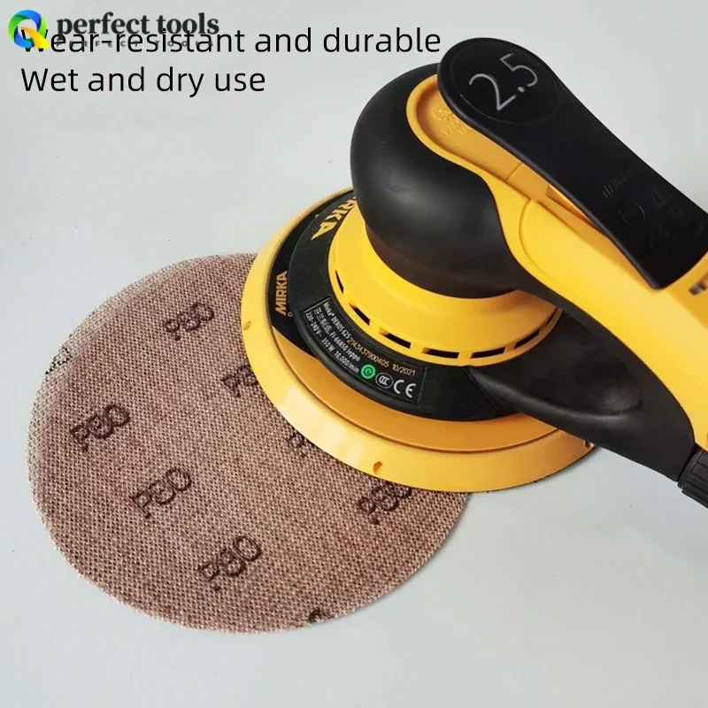 

6 Inch 150mm Dry Mesh Sand Car Atomic Ash Putty Polishing Round Self-adhesive Flocking Suitable For MIRKA Pneumatic Sandpaper