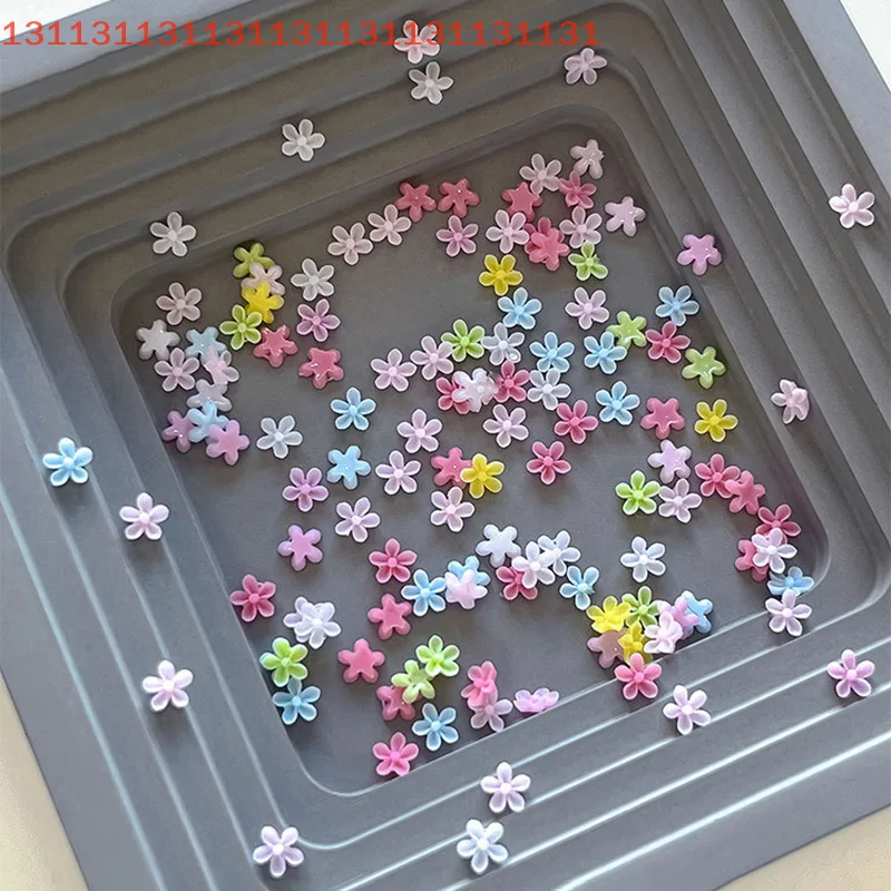 Embellissements de manucure pour ongles à pression, breloques colorées en frangipanier, décor Floral 3D à cinq pétales, 50 pièces