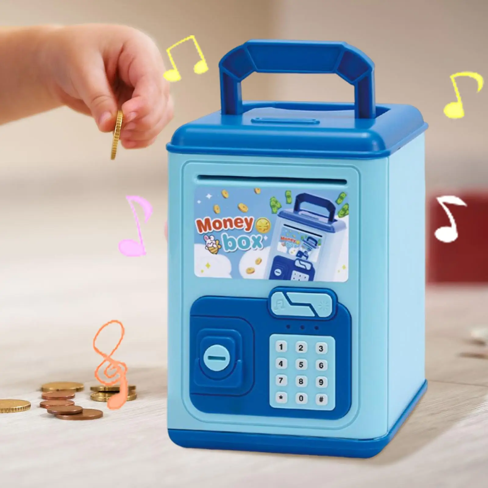 Spaarpot voor kinderen Kinderen Elektronische wisselkoffer Grappige muzikale spaarpot voor kinderen 5-10 jaar Studenten Kerst Verjaardag