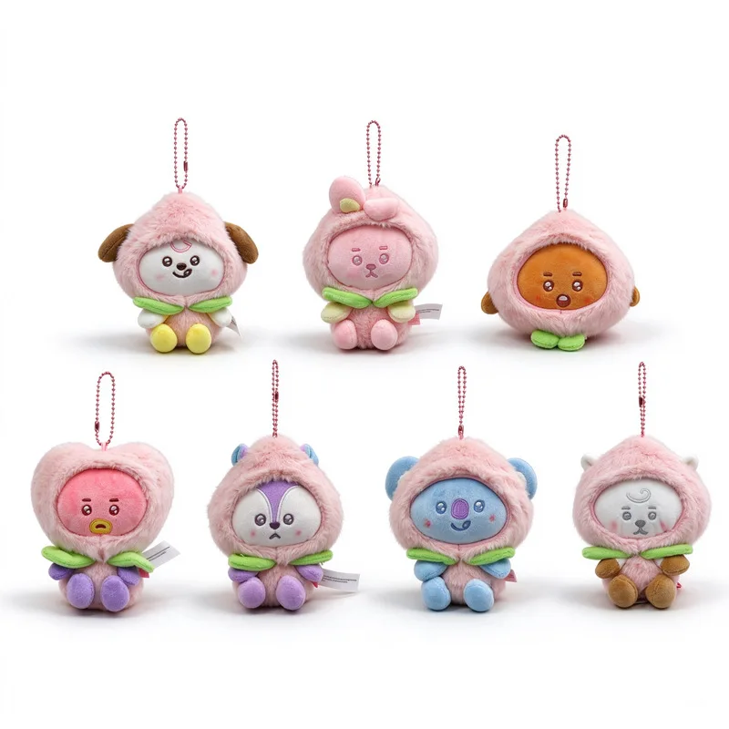 12cm New BTed 21 Peach Series Plush Toys Kawaii Keychain Anime Pendant Ornament Peripherals Soft Stuffed Animals Doll Gift