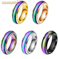 Uloveido High Quality Stainless Steel Changing Color Mood Rings Feeling Emotion Temperature Ring anillos mujer кольца