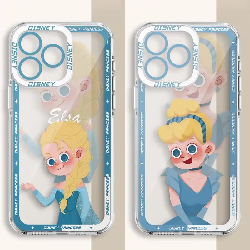 phone case For iPhone 14 13 12 Mini 11 Pro Max 15 8 X XR XS MSX 6 6S 7 SE 15Plus Clear fundas cover Disney Cartoon Cute Princess image 2