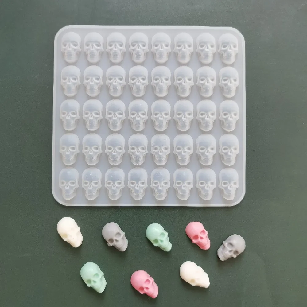 40 Holes Skull Ice Cube Silicone Mold Halloween Creative Decoration Reusable Bar Party Ice Making DIY Candy Chocolate Baking