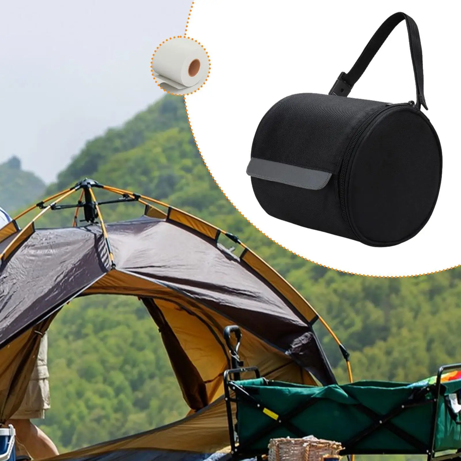

Hanging Toilet Paper Holder Reusable Dispenser Toilet Paper Roll Holder Storage Bag for Camping Outdoor Car Bathroom Home