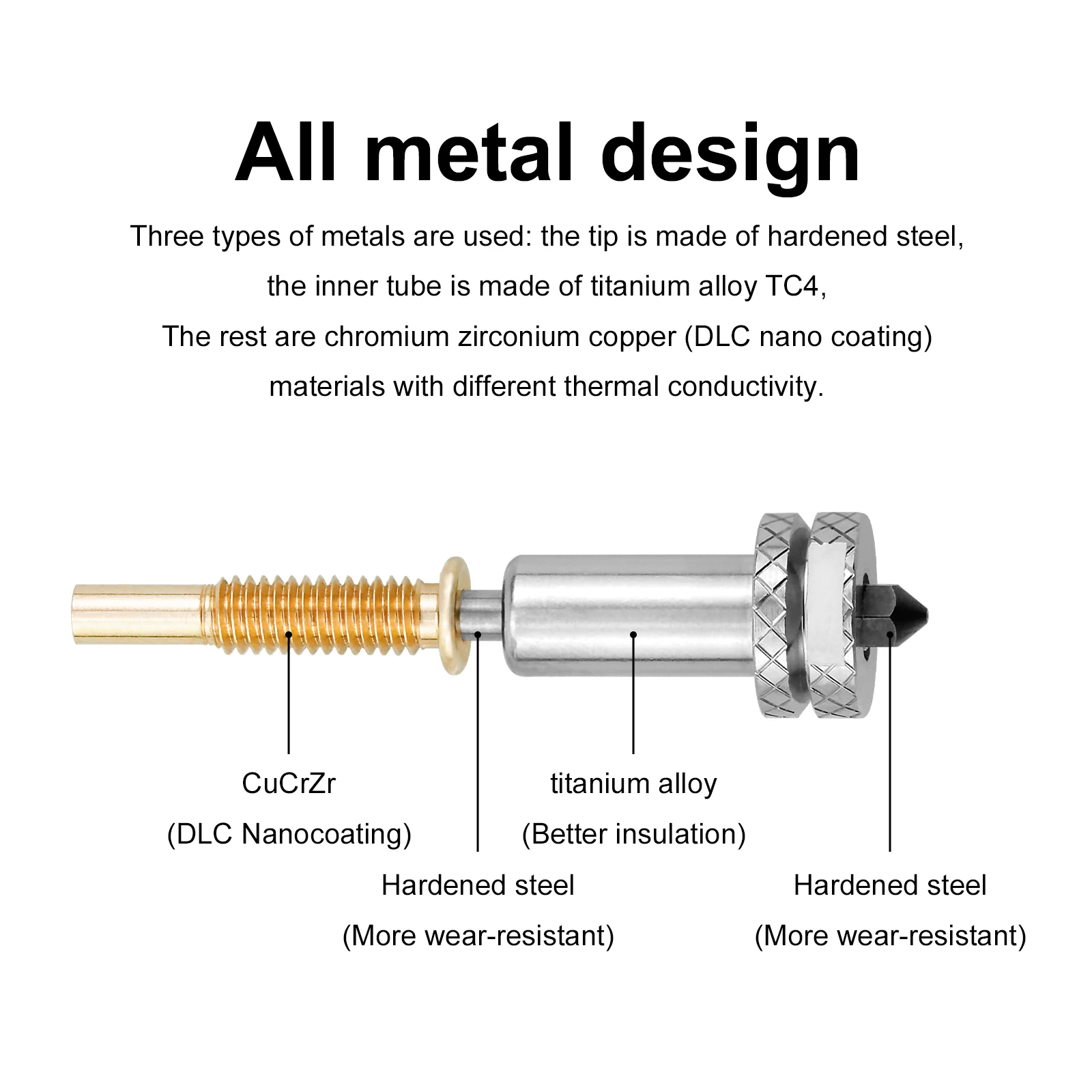 Für REVO Hotend Düse 0,2 0,4 0,6 0,8mm Verbesserte Hochdurchsatzdüsen aus gehärtetem Stahl 3D-Drucker-Teil Abnehmbar – Detail 7
