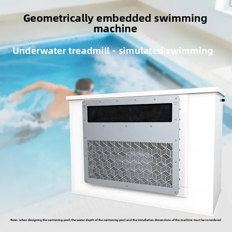 Swimming pool laminar flow thruster, embedded infinity countercurrent trainer, fitness surfing water treadmill