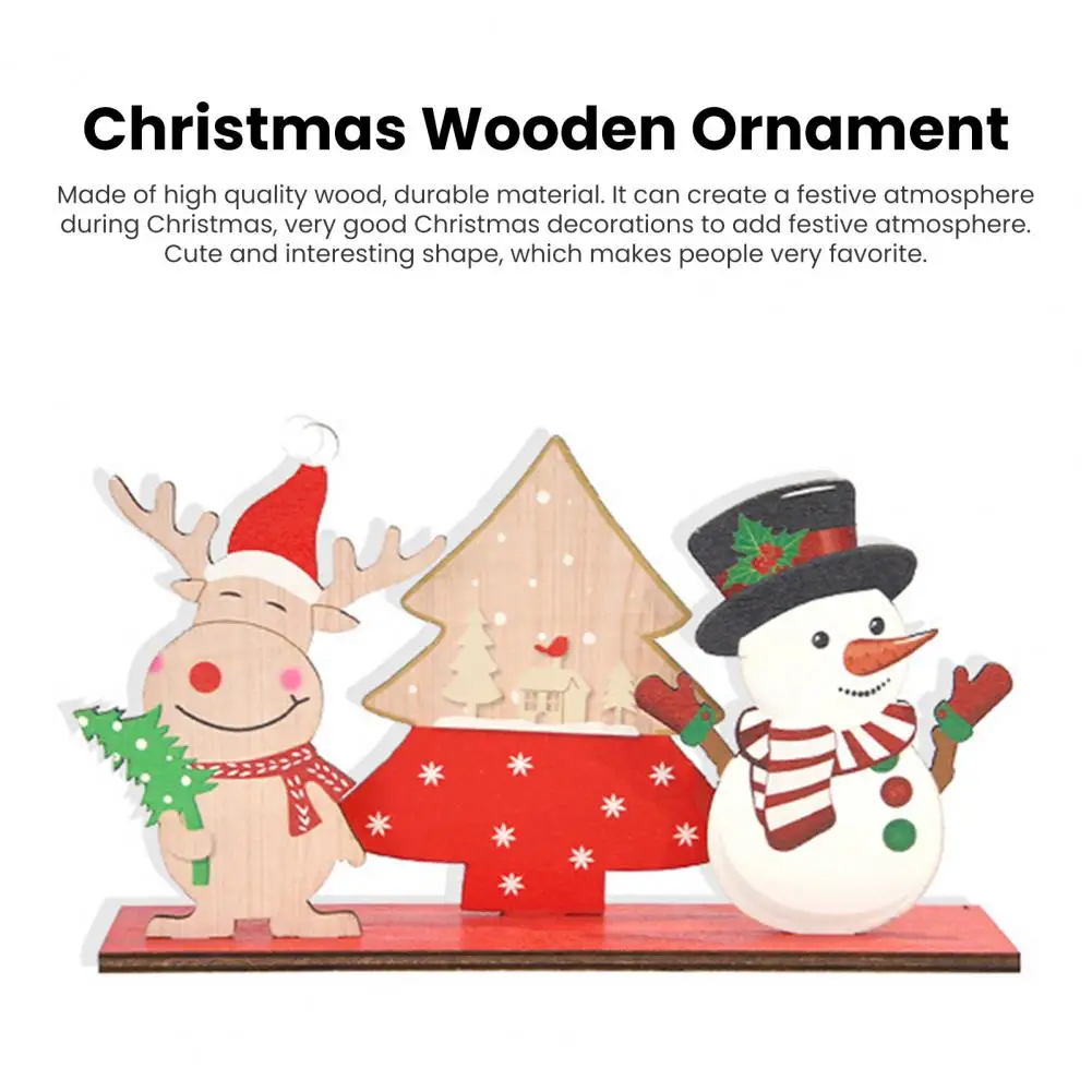 Wooden Christmas Decor Christmas Dining Decor Wooden Christmas Table Signs for Home Party Decor Snowman Santa Reindeer Ornaments