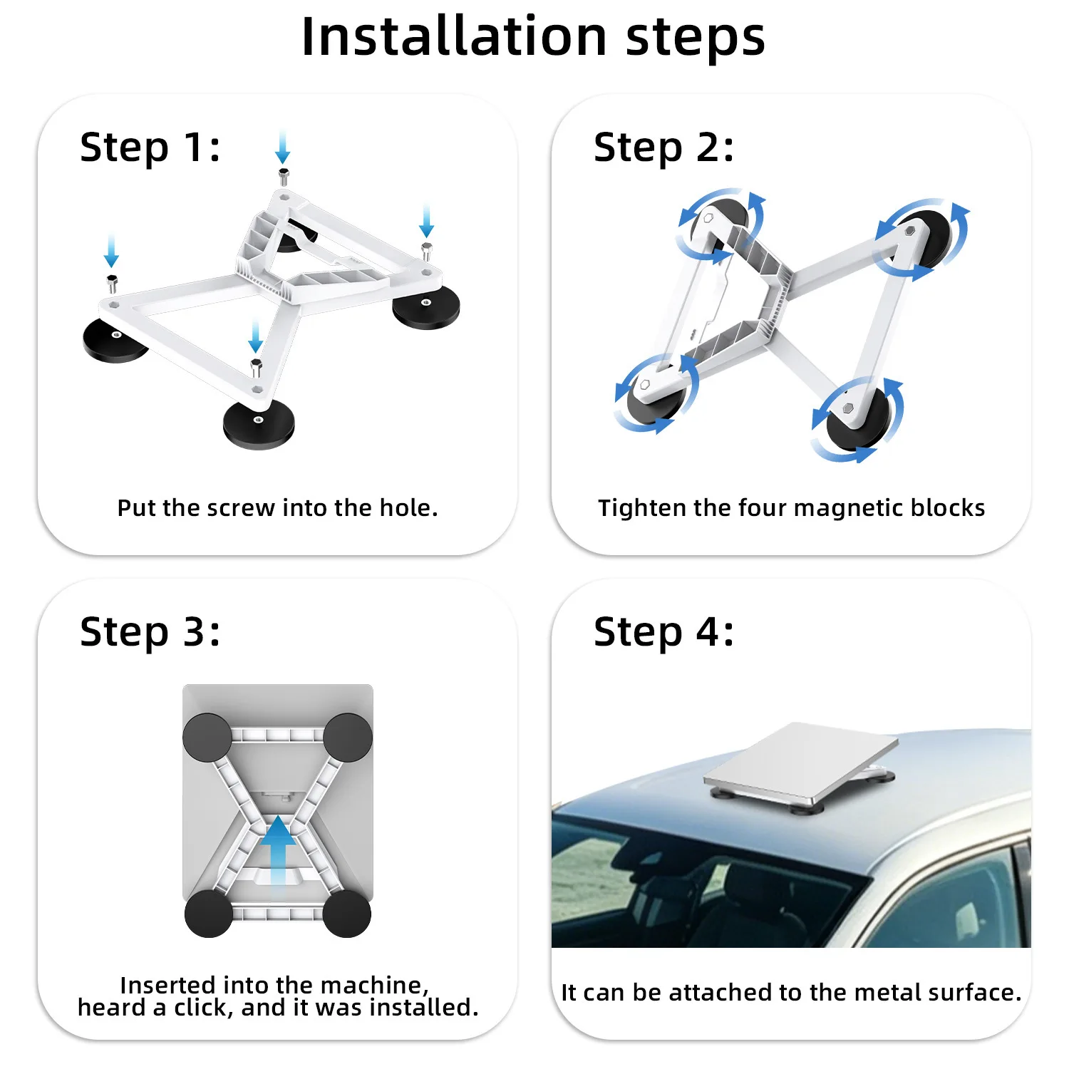 Magnetic Starlink Mini Mount Roof Top 700N Strong Magnet ABS 8 Degree Angle for SUV Truck RV Camping Satellite Dish Holder