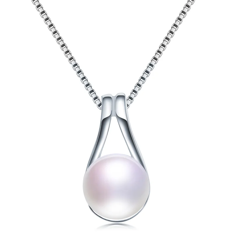 2025 Natural Freshwater Pearl Pendants Necklace 925 Sterling Silver Fine Pendants Jewelry Gift for Women Wedding Anniversary