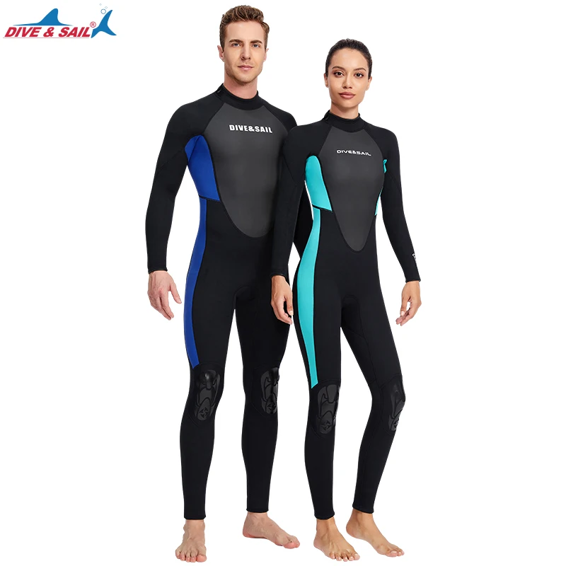 

Men's Women's Wetsuit 3mm Neoprene Scuba Diving Suit One-piece Long Sleeve Thermal in Cold Water Swimsuit for Surfing Kayaking