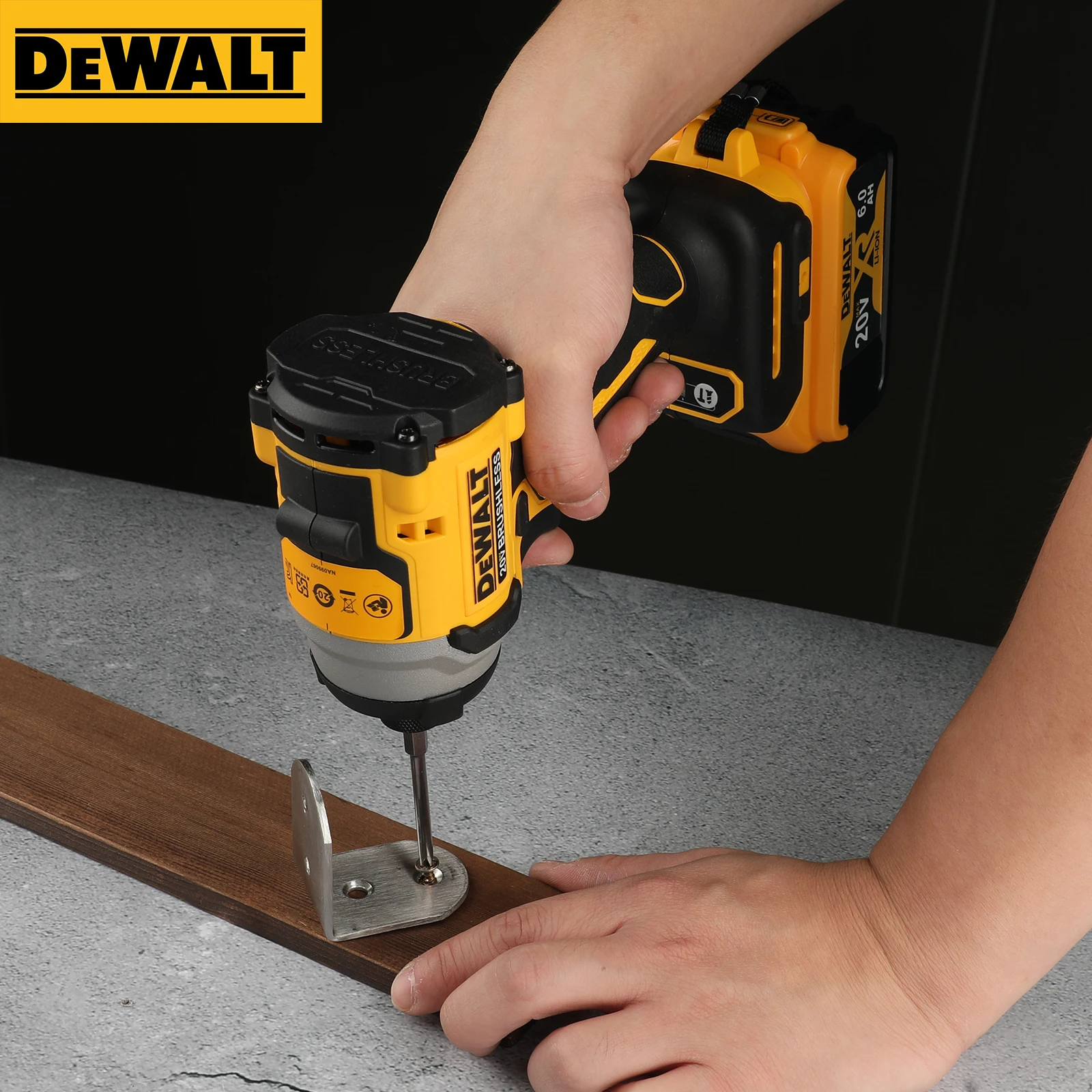 DEWALT DCF850 20V ليثيوم - محرك تأثير أيون بدون فرش - مفك براغي كهربائي عزم دوران عالي، أداة طاقة احترافية