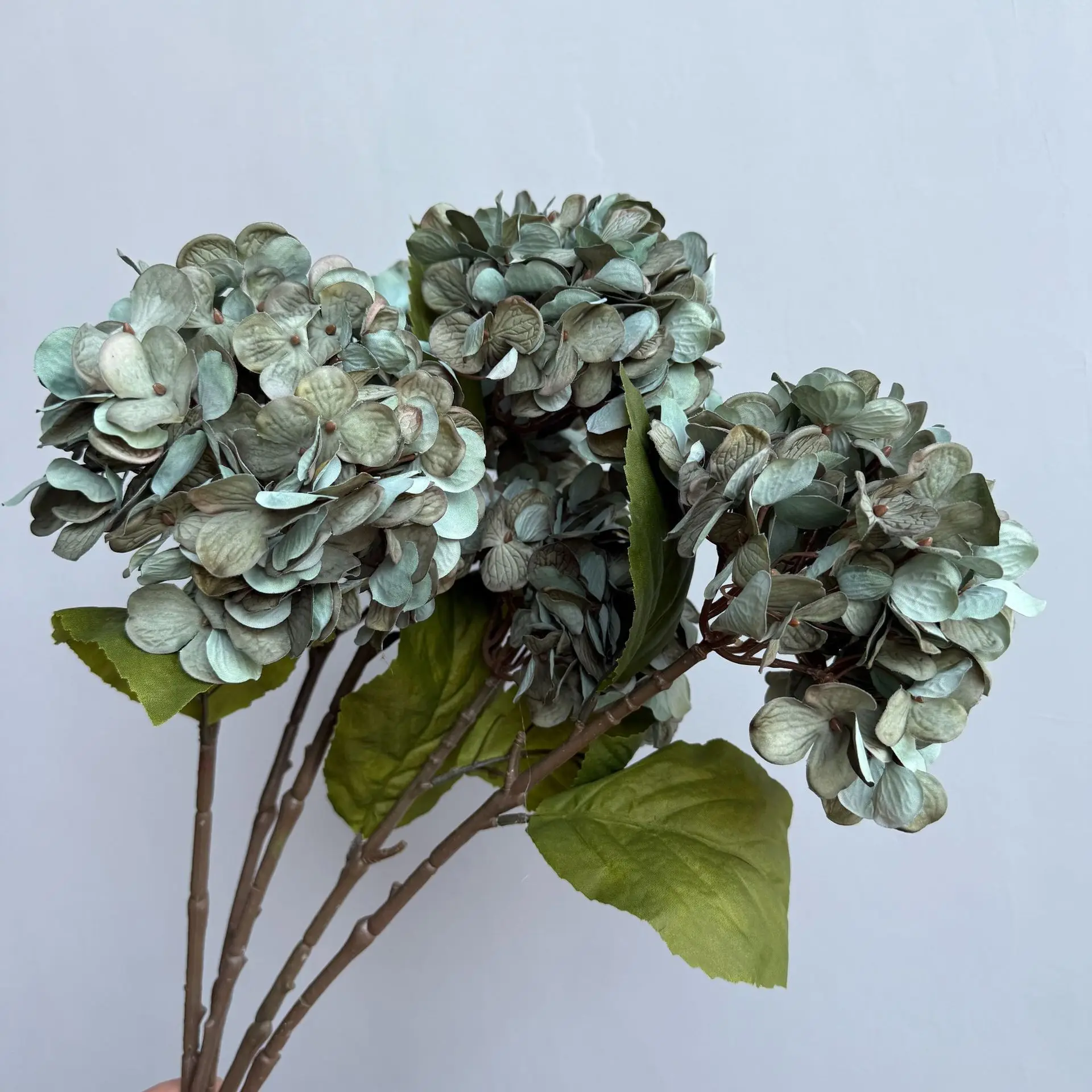 3 Stück Künstliche Hortensien mit Echtem Touch für Heimdekoration, Herbst-Hortensien, Hochzeitsblumenarrangements, Party-Tischdekoration – Detail 5