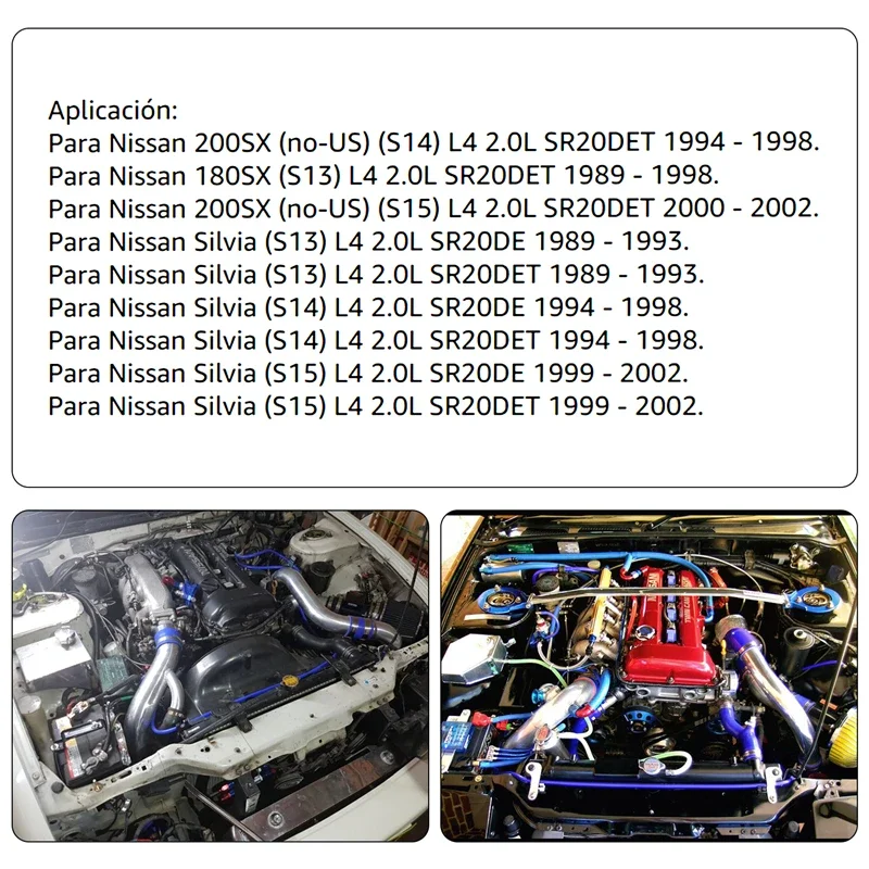 Filter Sandwich Adapter AN10 +Nylon Braided or SS Braided Oil Line Fits For Nissan SR20DET S13 S14 S15 SR20DE Black/Silver view 6