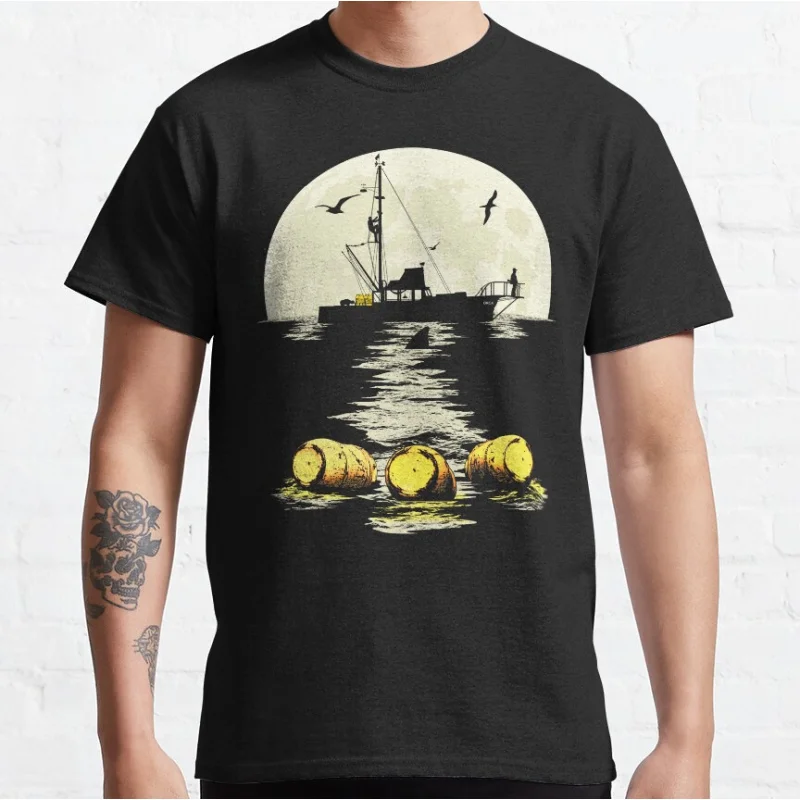 

Three Yellow Barrels Fly Fishing Retro Outdoors sport gift for fishermen Short-sleeve crewneck T-shirt large size Adult Tops