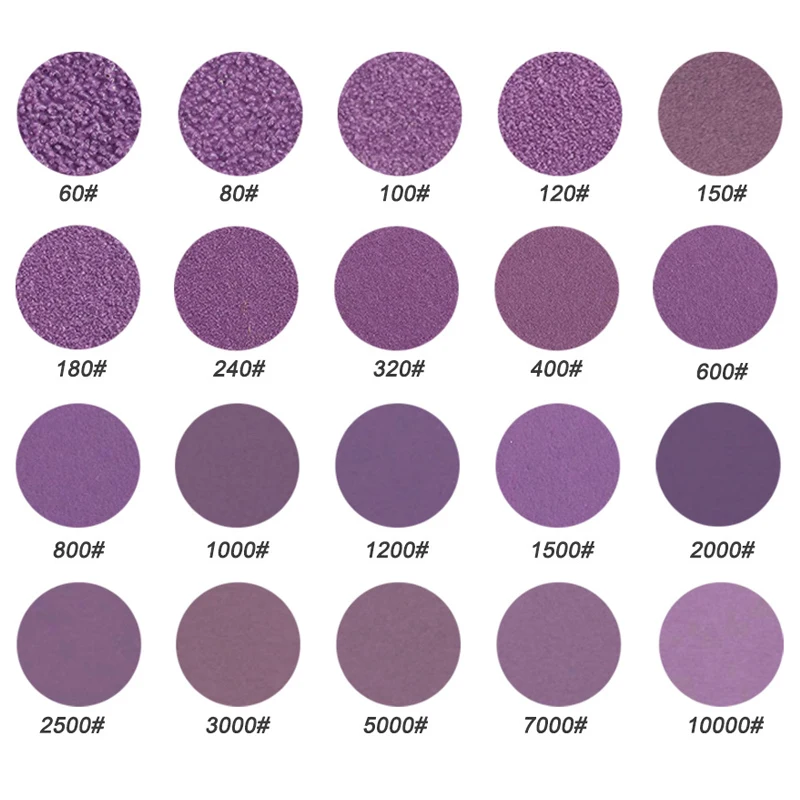 6 Inch Sanding Disc 60-10000 Grit Waterproof Sandpaper Purple Aluminum Oxide Sandpaper For Woodworking Automotive Metal
