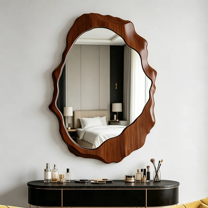 American Retro Fireplace Mirror Artistic Creative Irregular Bathroom Mirror Shaped Toilet Decorative Mirror