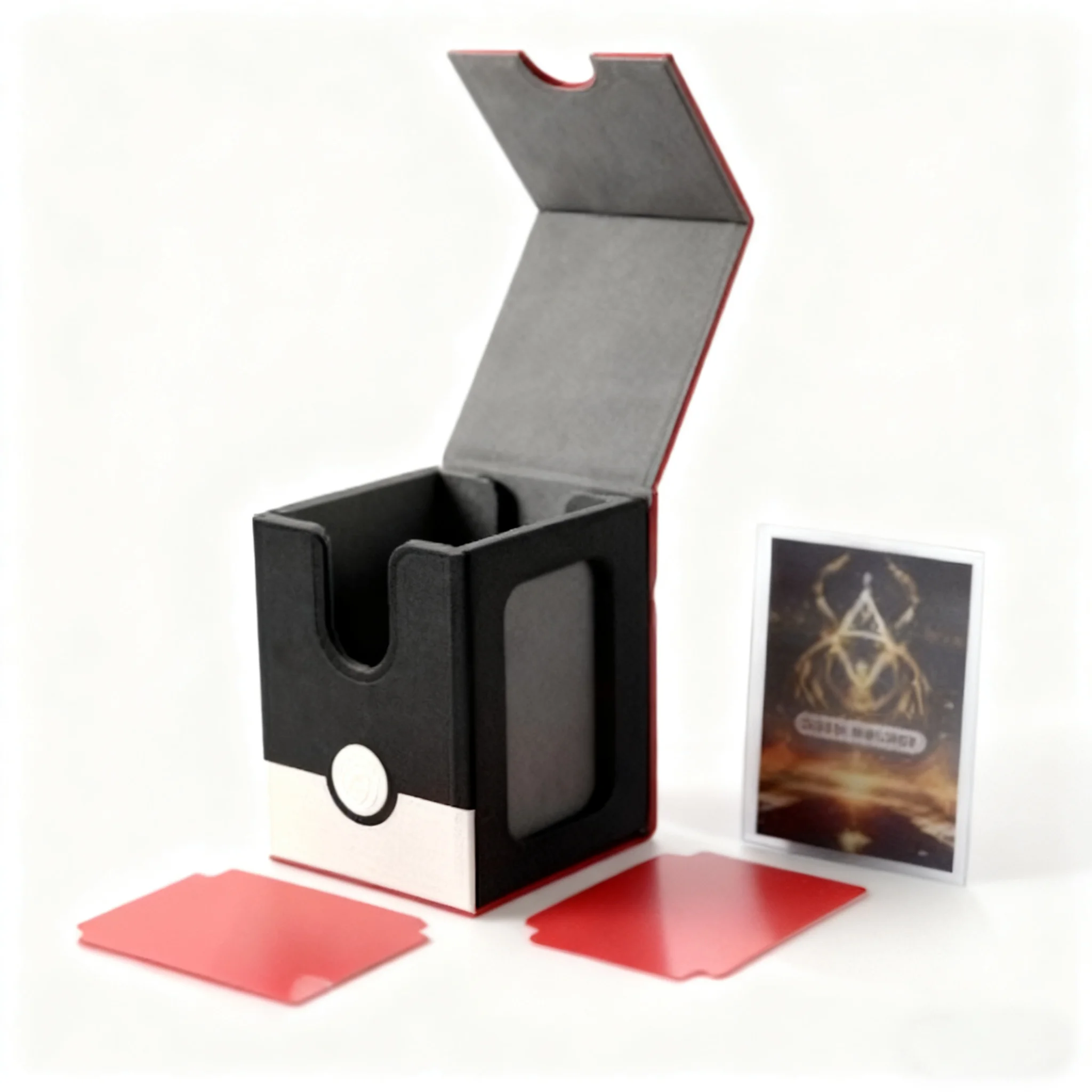 

Card Deck Box with MTG Commander Display Holds 100+ Double-Sleeved Cards Trading Card Storage Box Fits TCG PTCG Sports Card