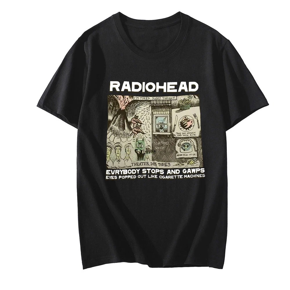 Radiohead T Shirt Men Fashion Summer Cotton T-shirts Kids Hip Hop Tops Arctic Monkeys Tees Women Tops Rock Streetwear