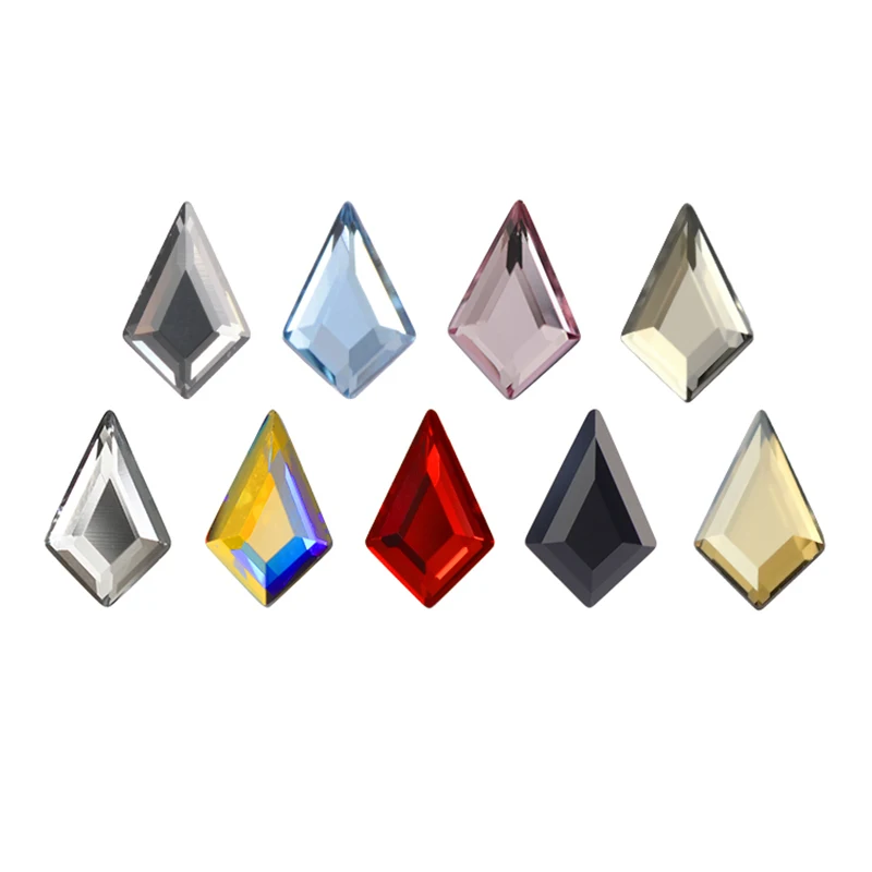 Manicure Freccia Diamanti Zircone scintillante Strass con retro piatto NON Hotfix Strass per gioielli artigianali Nail art 3D