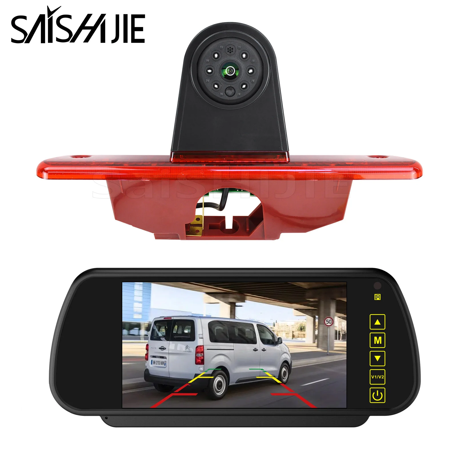 

3rd Brake Light Camera with 7" Monitor kit for Citroen Jumpy Peugeot Expert Toyota Proace (2007-2016) Rear View Backup Camera