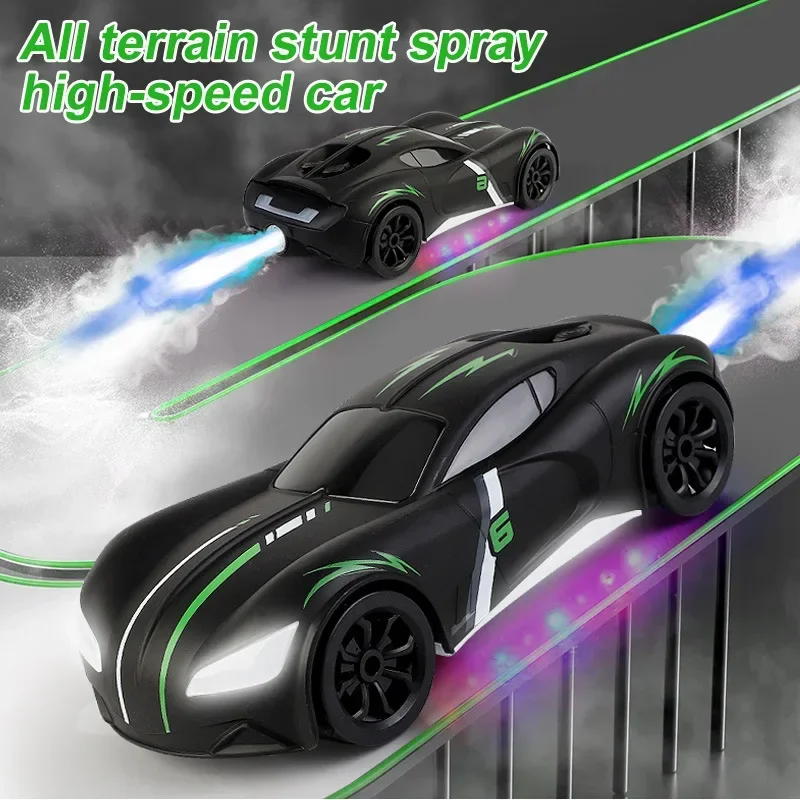 RC con luz Led atomizadora, coches con Control remoto por Radio, coche deportivo, coche de deriva de alta velocidad, juguetes para niños, regalo de Navidad