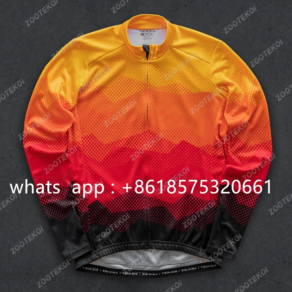 Twin Six 2023 New Spring/Autumn Cycling Jersey uomo manica lunga cappotto sottile Outdoor Bicycle MTB Cycliste Team felpa