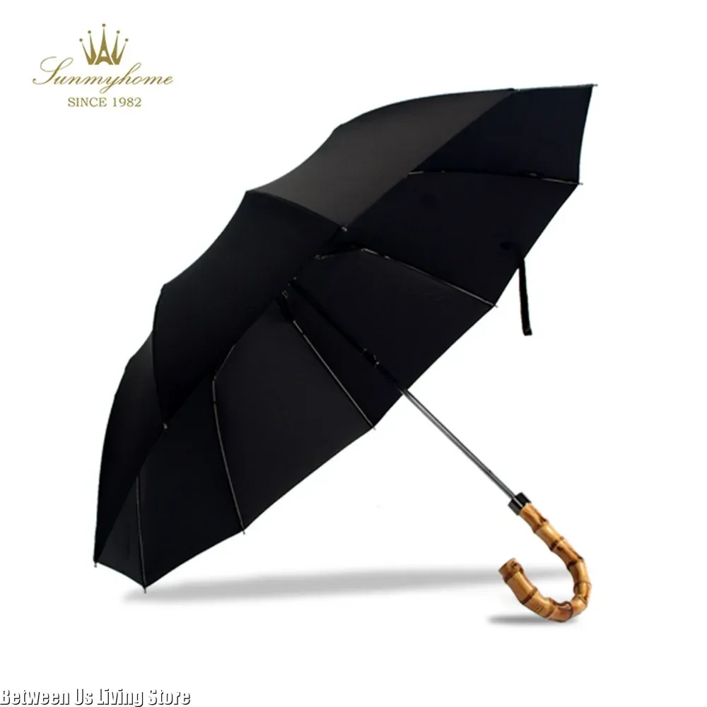 Klassischer Regenschirm im britischen Stil – Vintage-Bambus-Holzgriff für Männer, perfektes Geschenk für die Herrenmode