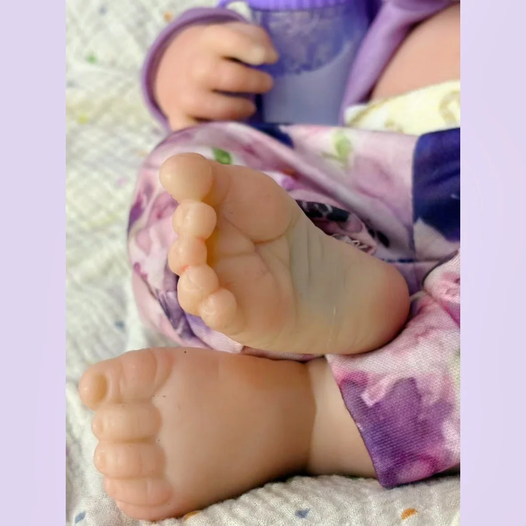 Verwurzeltes Mohair, 45 cm, bemalt, Bettie, massives Silikon, wiedergeborene Mädchenpuppe mit offenem Mund, waschbare Bebe-Puppe, wiedergeborenes Tam Silikonbaby