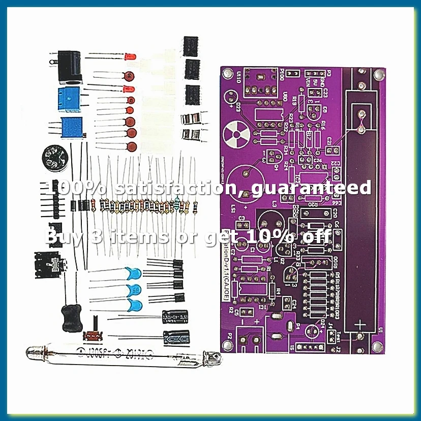 ●Unassembled DIY Geiger Counter Parts Kit Module Nuclear Radiation Detector with Sound and Light Alarm Function